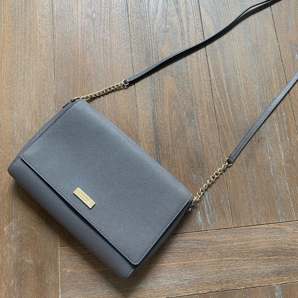 Kate Spade Grey Flap Crossbody